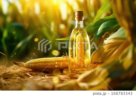Corn Oil in Farm Landscape - Generative AI 108783343