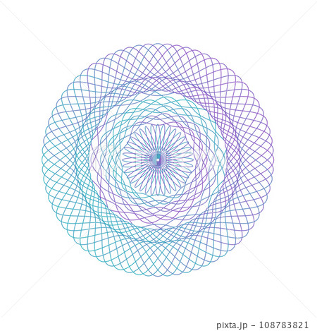 Guilloche Circle Border Frame single isolated vector element. 108783821