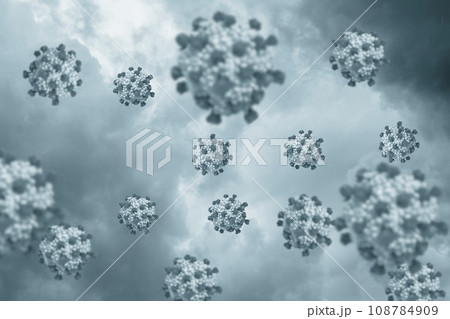 Viruses on a blurred background. Viruses on a blurred background. 108784909