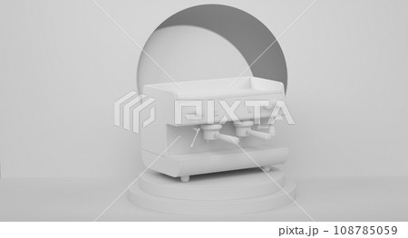 Abstract scene or podium with espresso coffee machine on monochrome 108785059