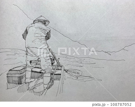 昔ながらの魚釣り 108787052