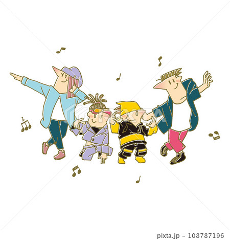 ダンスを楽しむ家族のイラスト 108787196
