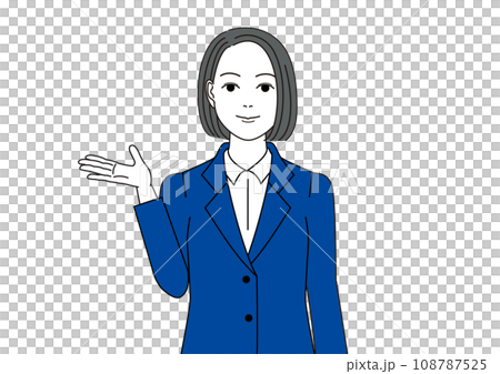 微笑引導的西裝女人 108787525