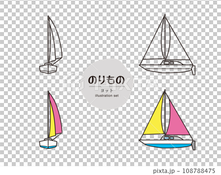 Vehicle illustration set_yacht Vehicle illustration set_yacht 108788475