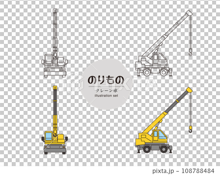 Vehicle illustration set_crane truck Vehicle illustration set_crane truck 108788484