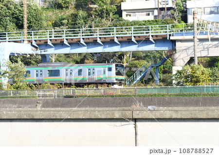 東海道線 横須賀線 柏尾川遊歩道から 東海道線 横須賀線 柏尾川遊歩道から 108788527