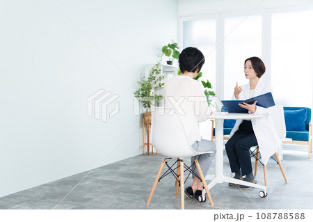 病院で医師の診察を受ける患者 108788588