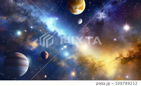 惑星が浮かぶ宇宙 惑星が浮かぶ宇宙 108789212