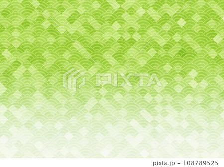 和紙斜め格子波模様黄緑色 和紙斜め格子波模様黄緑色 108789525