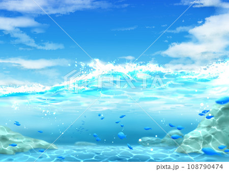 海 海中 魚 青空 バックグラウンド 108790474