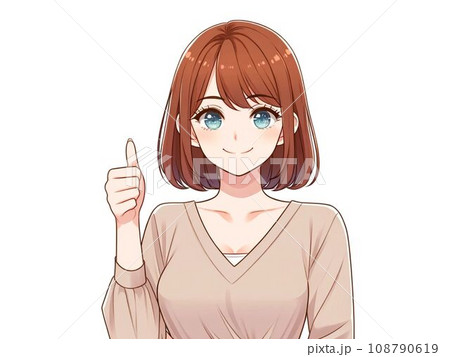 グッドサインで励ます女性 108790619