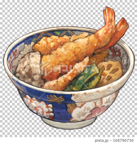 脆皮蝦和蔬菜天婦羅碗插圖 脆皮蝦和蔬菜天婦羅碗插圖 108790730