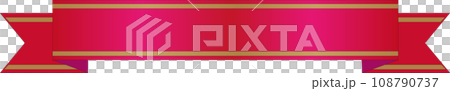 標題絲帶金色邊框x紅色 108790737