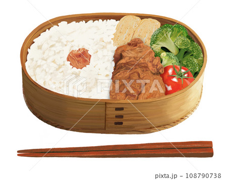 わっぱ弁当①(箸付き) わっぱ弁当①(箸付き) 108790738