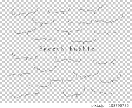 一組手寫的語音氣泡單色 108790786