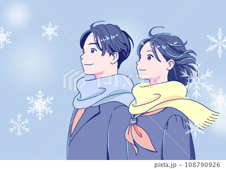 雪の中、やる気に満ちた男女の生徒の横顔 雪の中、やる気に満ちた男女の生徒の横顔 108790926