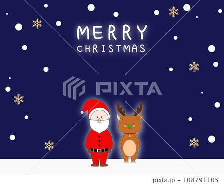 サンタクロースとトナカイのクリスマスカード 3 サンタクロースとトナカイのクリスマスカード 3 108791105