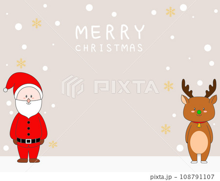サンタクロースとトナカイのクリスマスカード　1 108791107