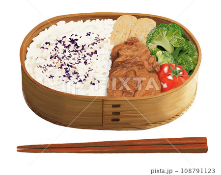 わっぱ弁当②(箸付き) わっぱ弁当②(箸付き) 108791123
