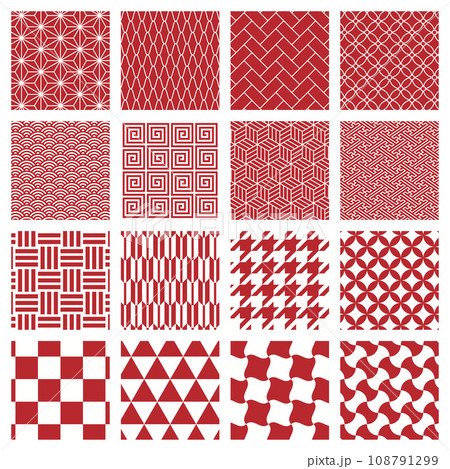 茜色の和柄スウォッチ(16種類) 茜色の和柄スウォッチ(16種類) 108791299