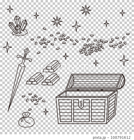Treasure chest illustration set 108791612
