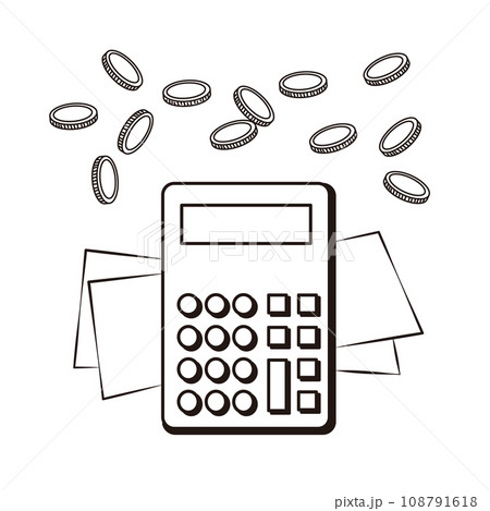 計算機とお金のイラスト 108791618