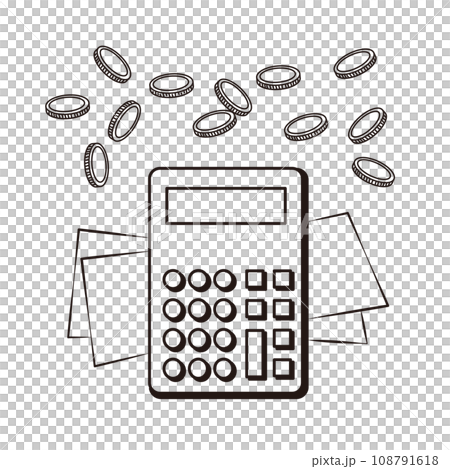 計算機とお金のイラスト 108791618
