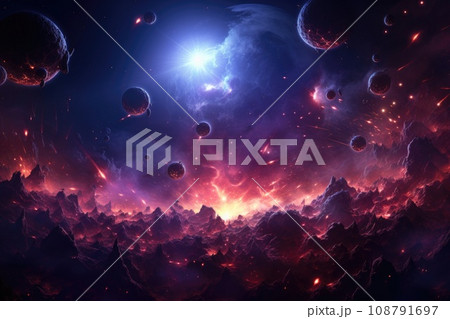 Galaxy Space. cosmos and star background. Generative AI Galaxy Space. cosmos and star background. Generative AI 108791697