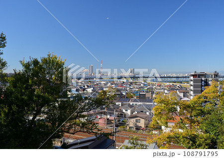 戸定ヶ丘歴史公園からの眺望、富士山も遠望、千葉県松戸市 108791795