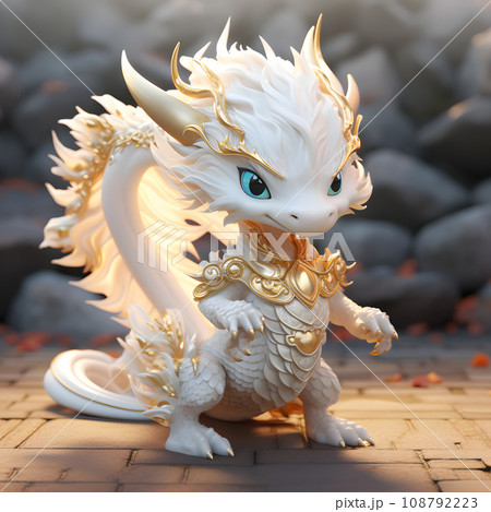 可愛いホワイトドラゴンのイラスト素材 [108792223] - PIXTA