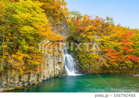 銚子の滝と紅葉 108792488