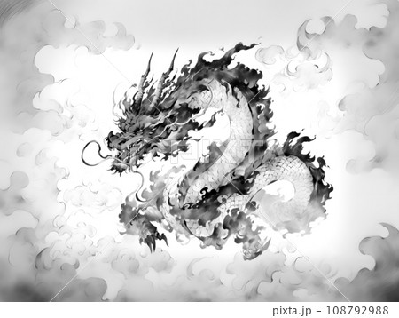 墨絵の龍 墨絵の龍 108792988
