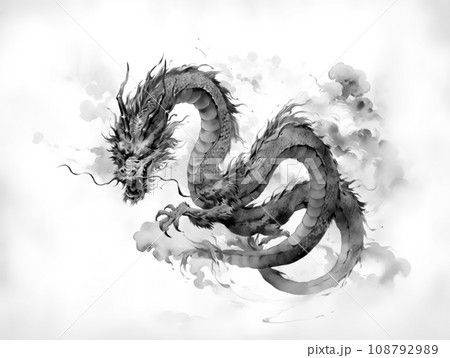 墨絵の龍 墨絵の龍 108792989