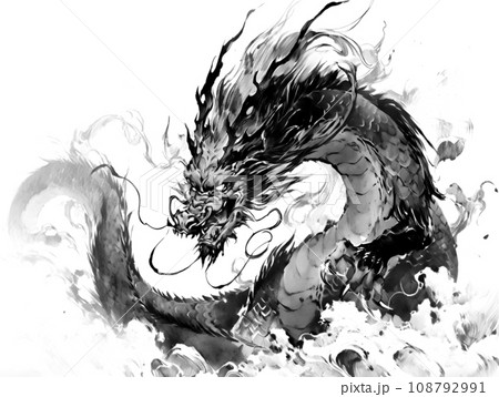 墨絵の龍 墨絵の龍 108792991