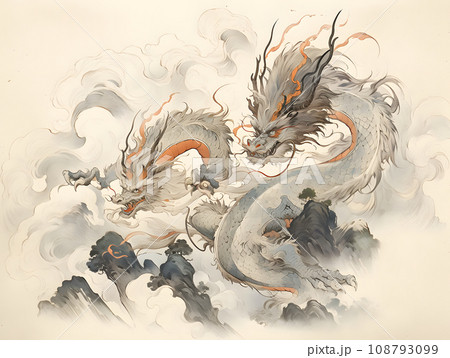 日本画の龍のイラスト素材 [108793099] - PIXTA