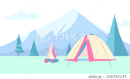 シンプルなキャンプイラスト 108793243