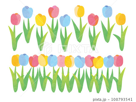 水彩風のチューリップイラスト 108793541