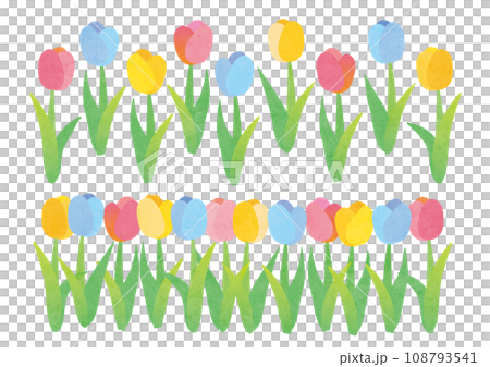 水彩風のチューリップイラスト 108793541