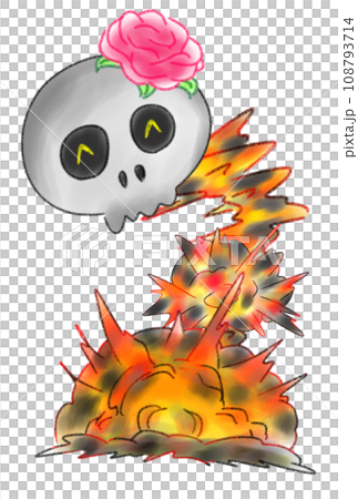 恐怖！爆風からガイコツ 108793714