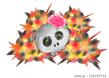 恐怖！爆風からガイコツ 108793718