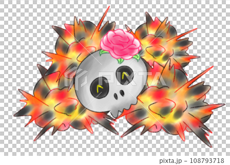 恐怖！爆風からガイコツ 108793718