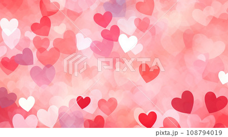 水彩画風のハート柄のグラフィック素材 水彩画風のハート柄のグラフィック素材 108794019