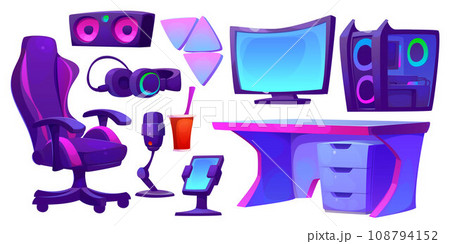 Game streamer room design elements 108794152