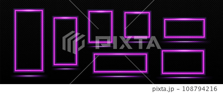 Neon frame with light glowing effect. Neon frame with light glowing effect. 108794216