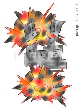 破壊されるビル 破壊されるビル 108794493