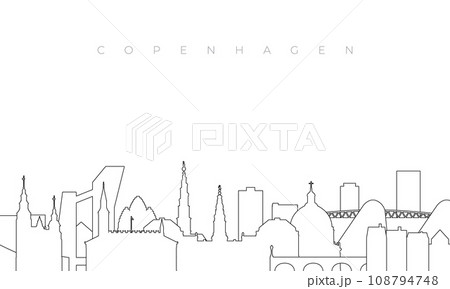 Outline Copenhagen skyline. Outline Copenhagen skyline. 108794748