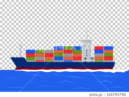 海を航行するコンテナ船 海を航行するコンテナ船 108794796