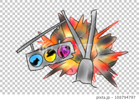 崩れゆく信号機 108794797