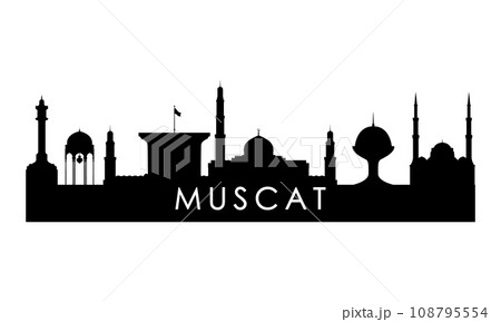 Muscat skyline silhouette. 108795554