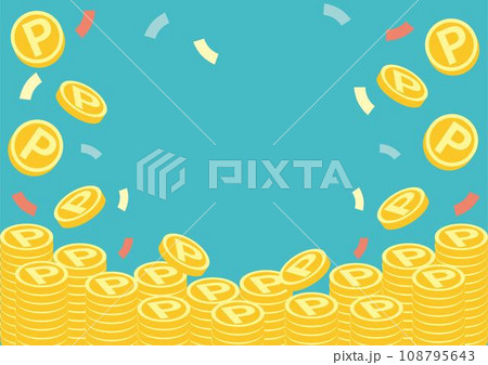 フレーム　ポイント　コイン　マネー　イメージ　ビジネス　背景素材　イラスト素材 108795643